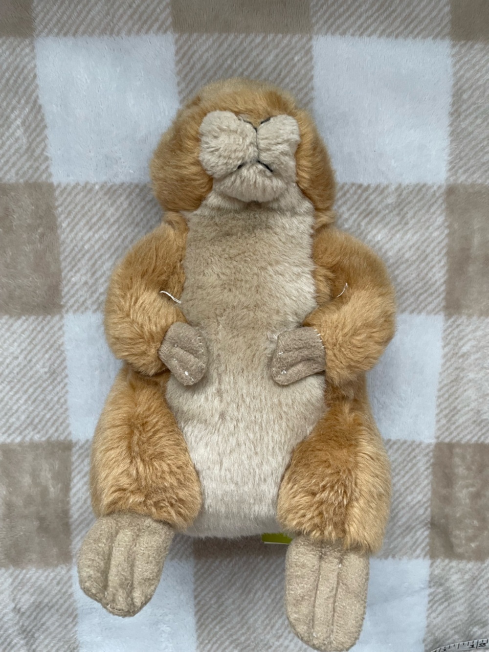 Vintage Prairie Dog Plush Toy in Golden Brown and Cream 10 inches long EUC